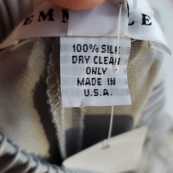 Emmelle 100% Silk Evening Dress Pants Gray - Picture 7 of 8
